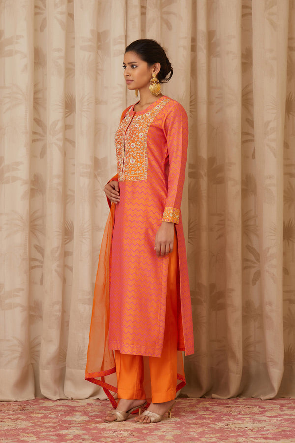 Orange Kurta Set.