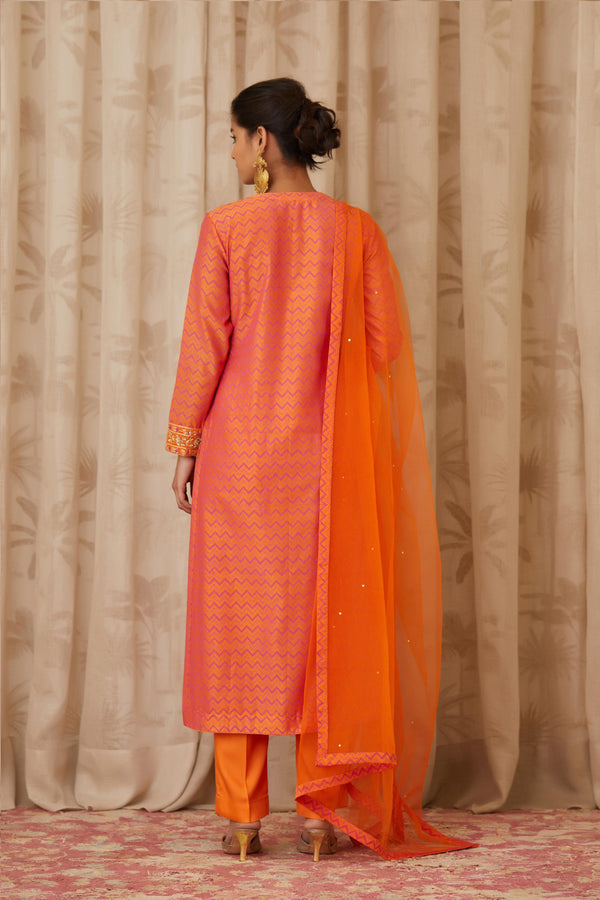 Orange Kurta Set.