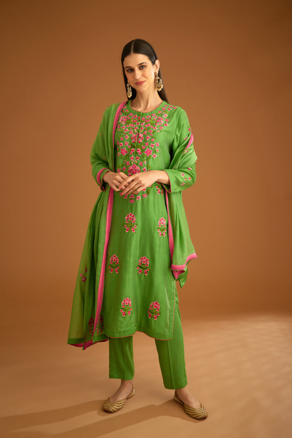 Green Kurta Set.