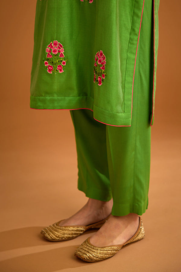 Green Kurta Set.