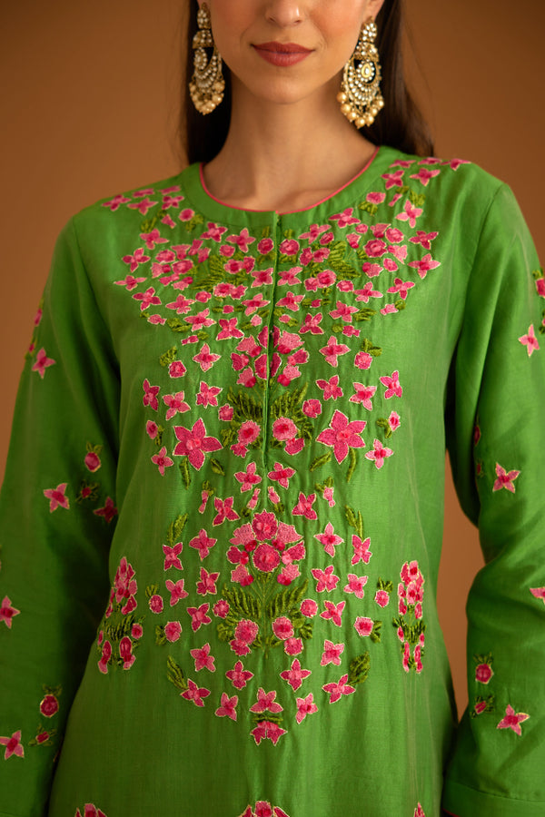 Green Kurta Set.