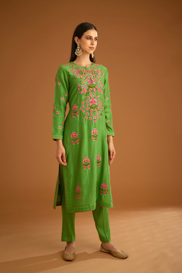 Green Kurta Set.