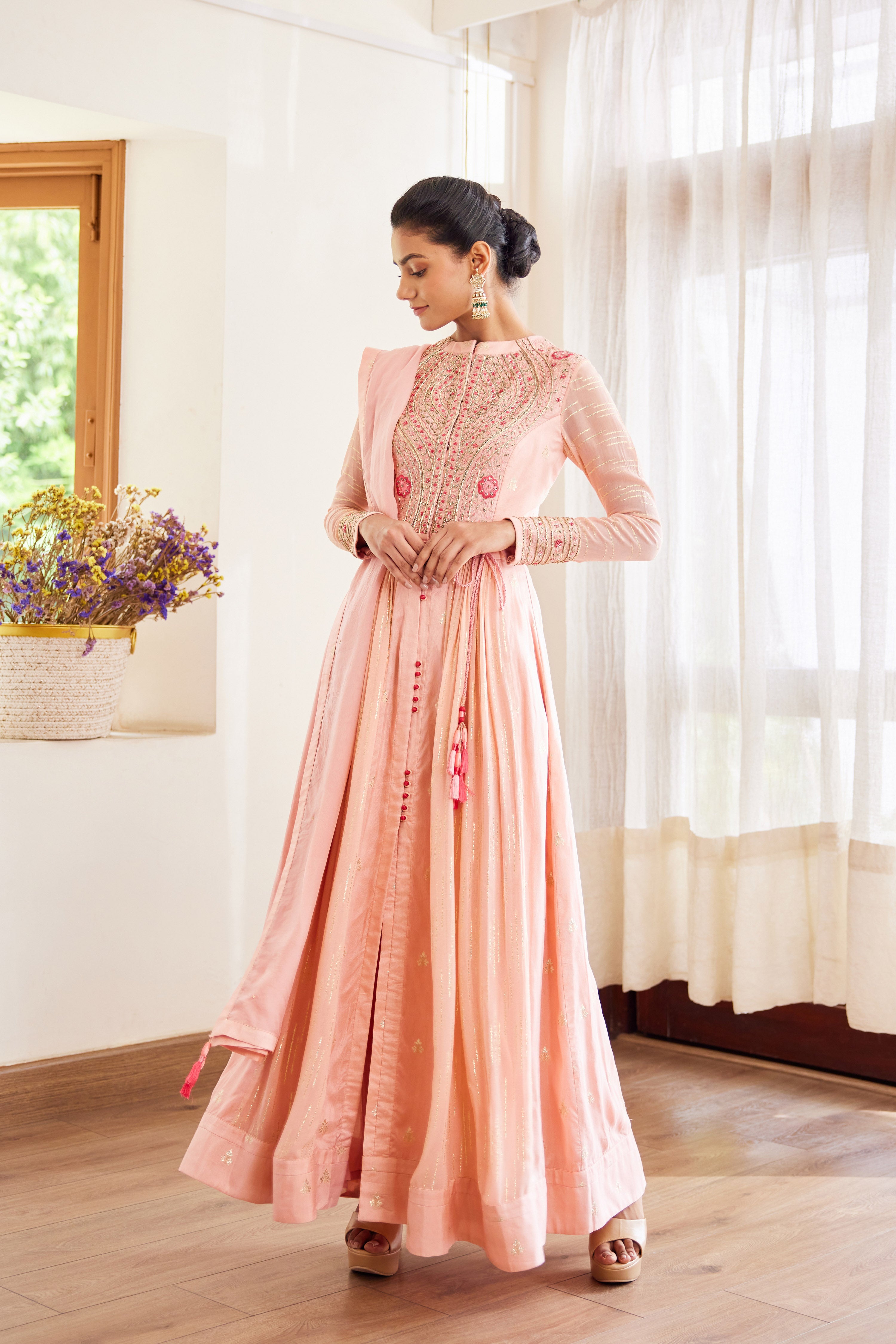 Light Pink Anarkali Set. Shyam Narayan Prasad Light Pink Anarkali Set. Shyam Narayan Prasad