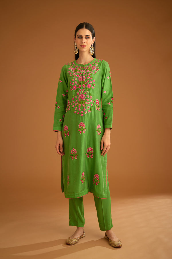 Green Kurta Set.