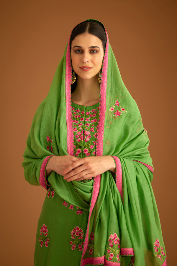 Green Kurta Set.