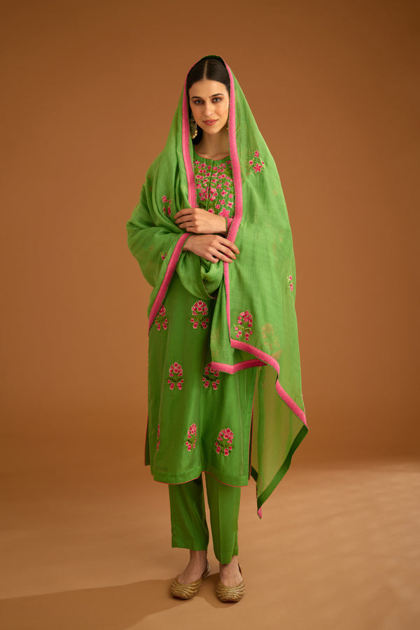 Green Kurta Set.