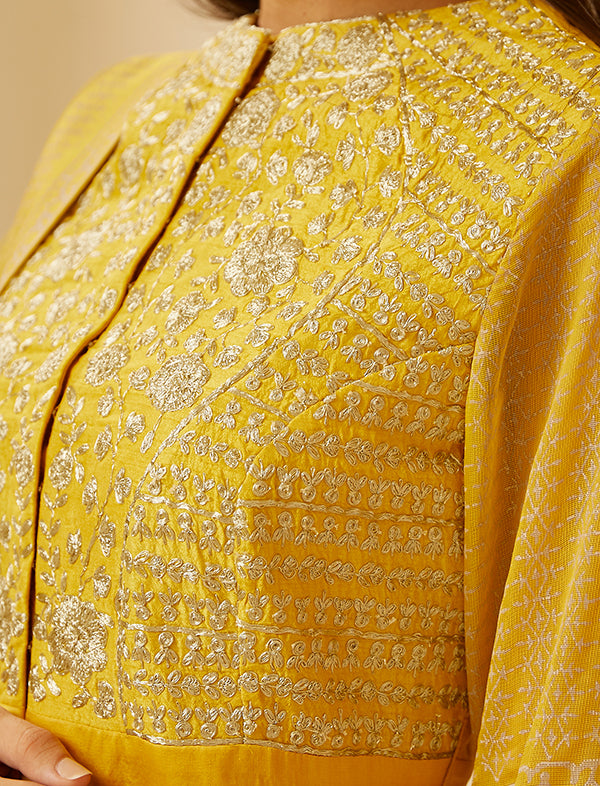 Mustard Yellow Anarkali Set