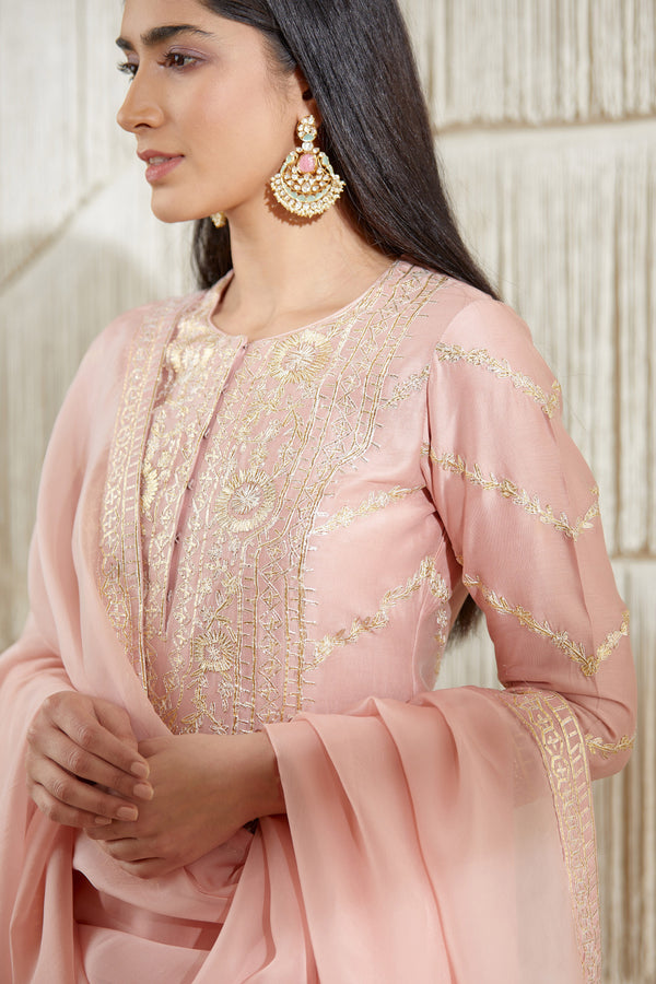 Powder Pink Sharara set.