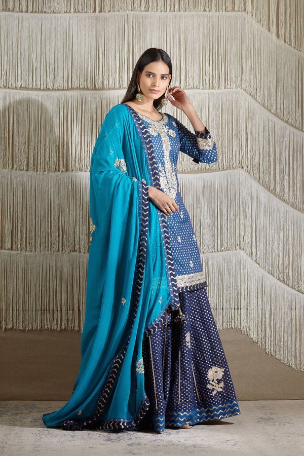 Navy Blue Sharara set.