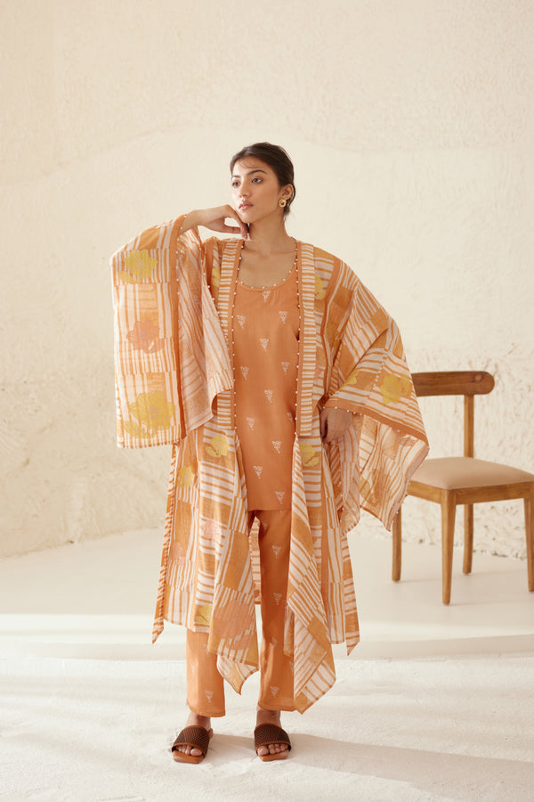 Russet Orange Kimono Set.