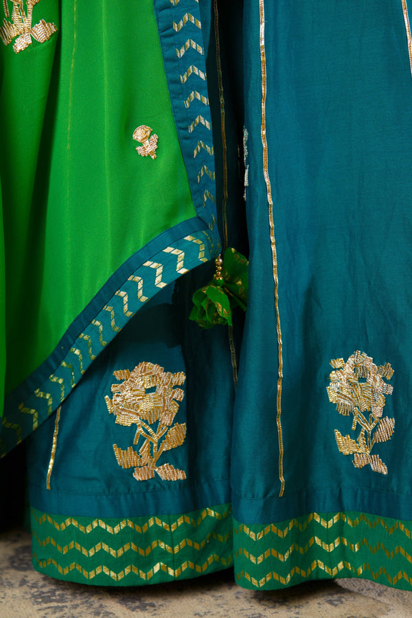 Teal Green Sharara set.