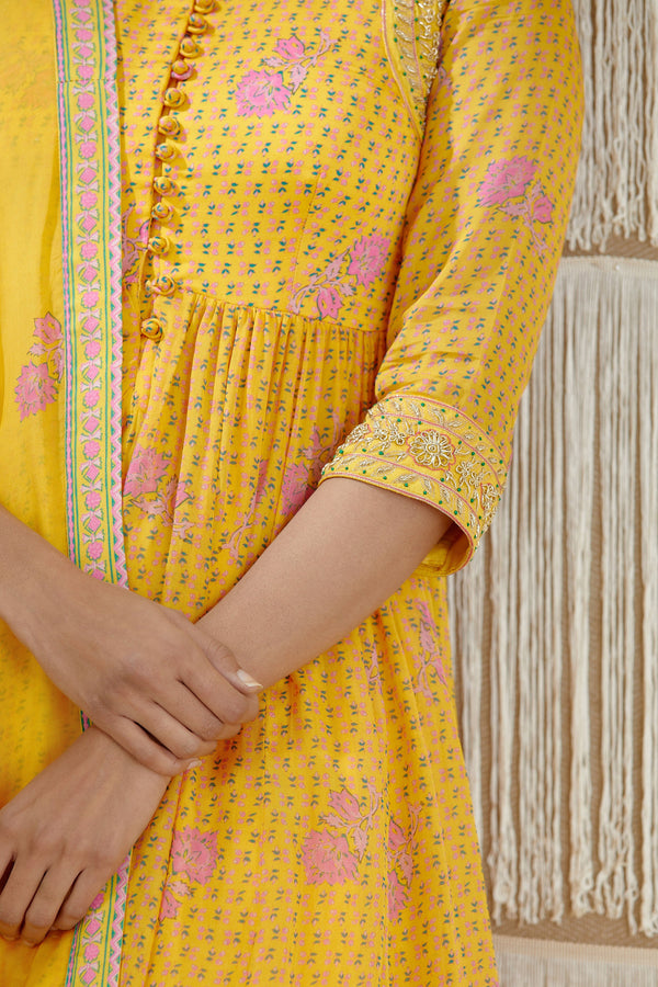 Mustard Yellow Sharara set