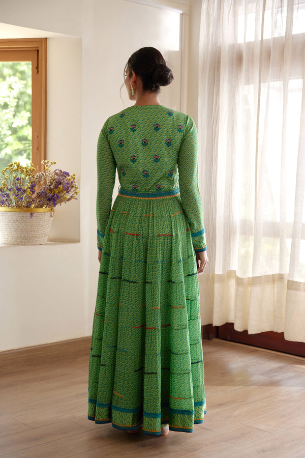 Green Anarkali Set.