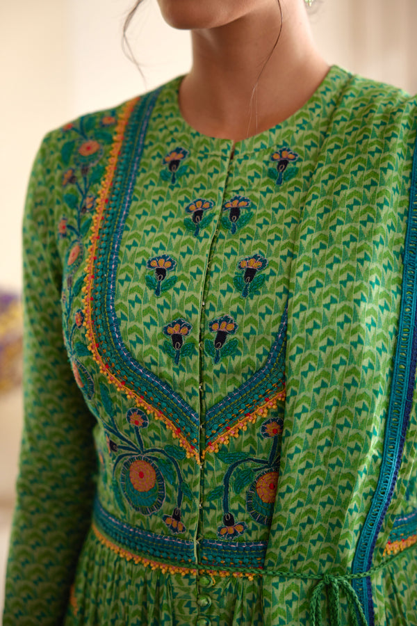 Green Anarkali Set.