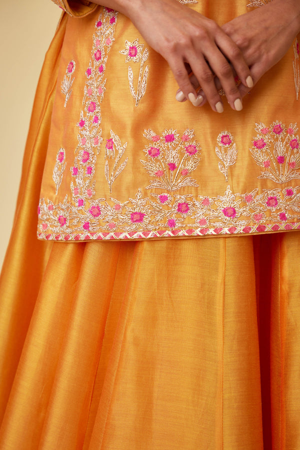 Saffron Orange Skirt Set.