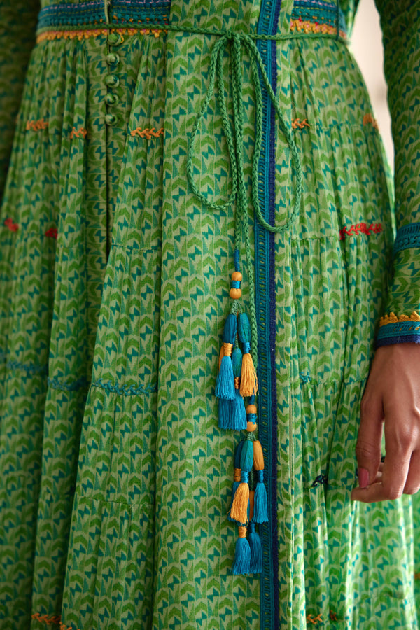 Green Anarkali Set.