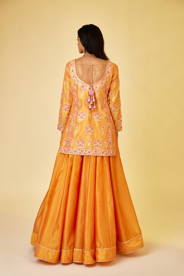 Saffron Orange Skirt Set.