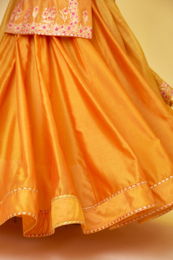 Saffron Orange Skirt Set.