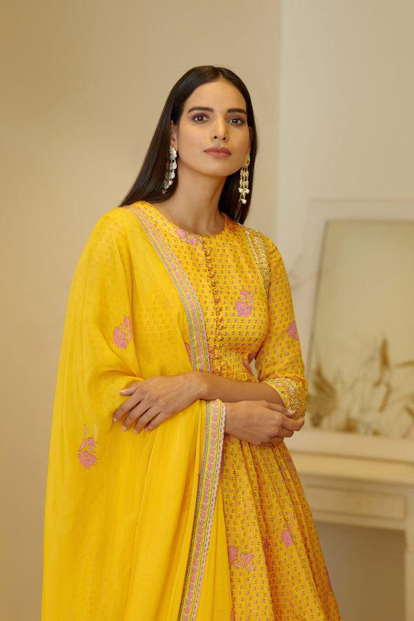 Mustard Yellow Sharara set