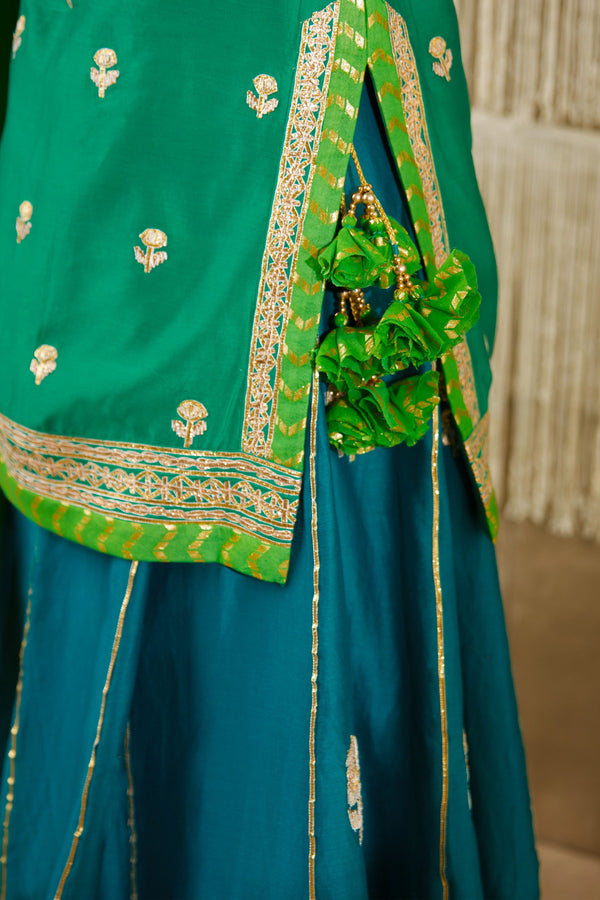 Teal Green Sharara set.