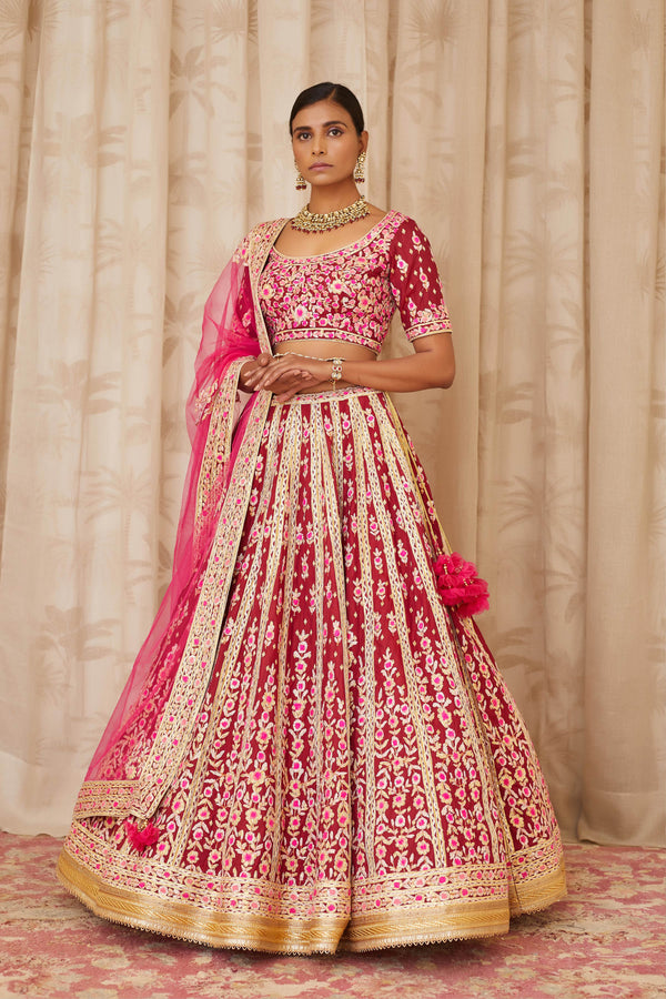 Maroon Lehenga Set.