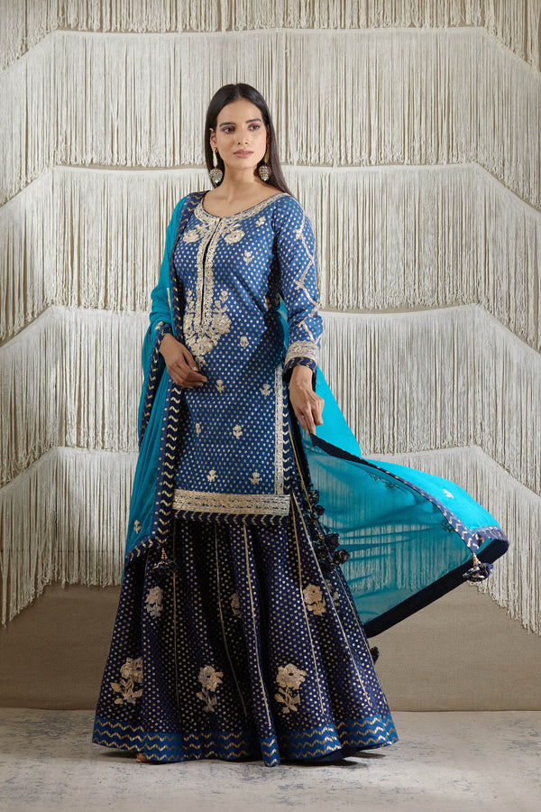 Navy Blue Sharara set.