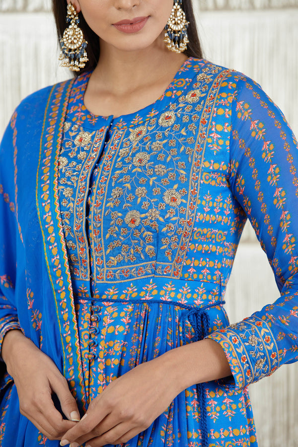 Royal Blue Anarkali set