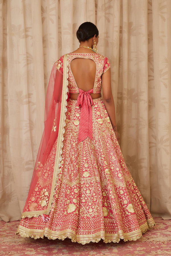 Coral Lehenga Set.