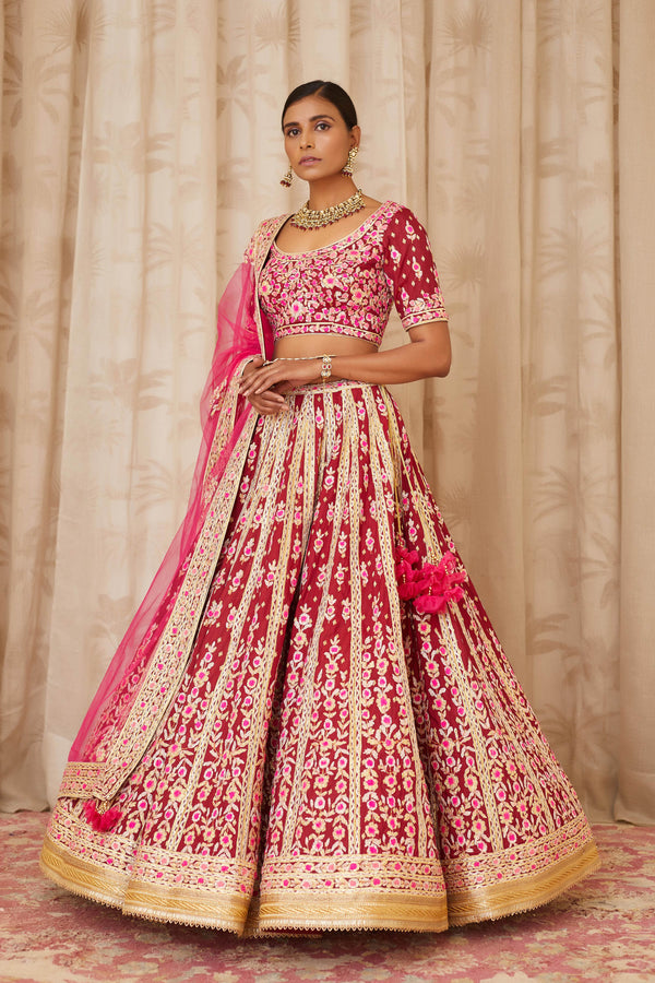 Maroon Lehenga Set.