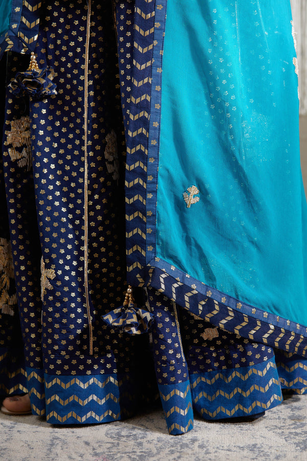 Navy Blue Sharara set.