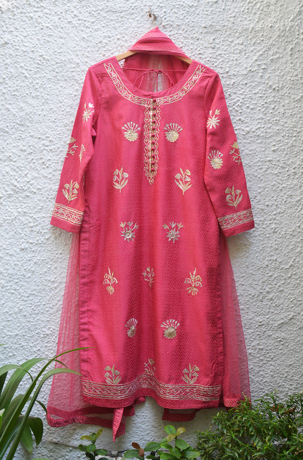 Coral Pink Kurta Set.