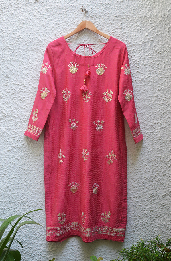 Coral Pink Kurta Set.