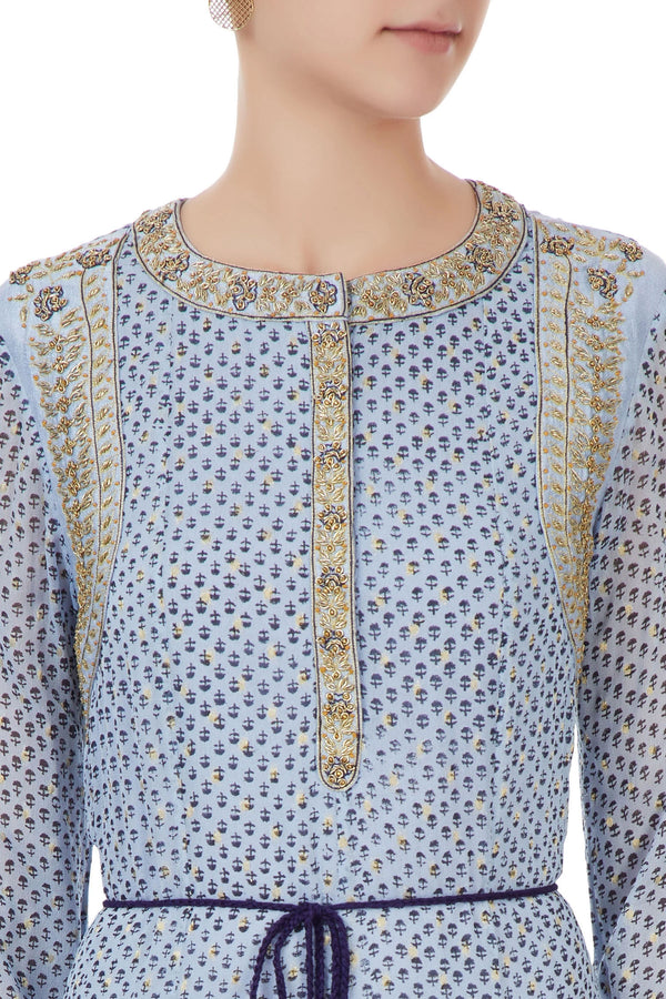 Blue anarkali set