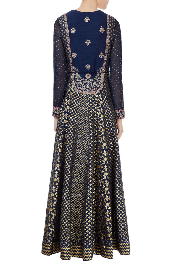 Navy Blue Anarkali Set