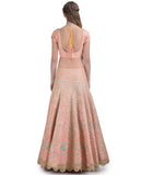 POWDER PINK SILK EMBROIDERED DORI AND ZARI LEHENGA SET