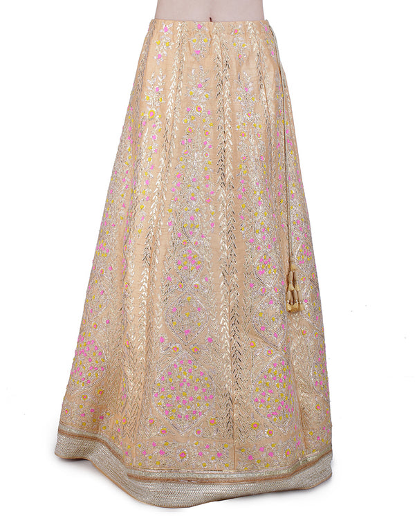 PEACH GOTA EMBROIDERED WITH LEHENGA SET