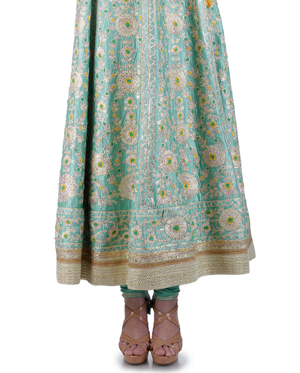 SEA GREEN LONG ANARKALI SET