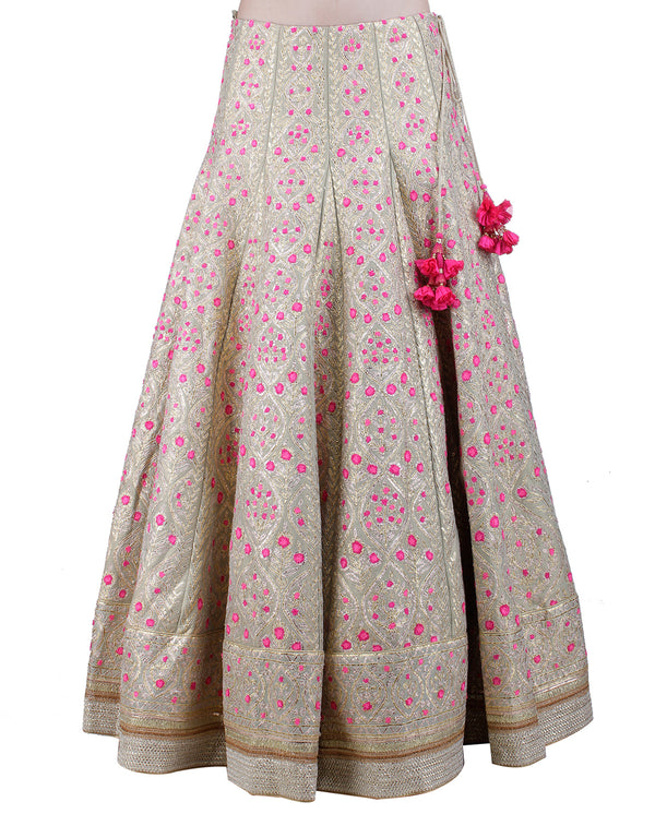 SAGE GREEN EMBROIDERED LEHENGA SET