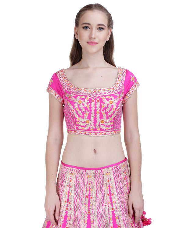 Pink lehenga set.