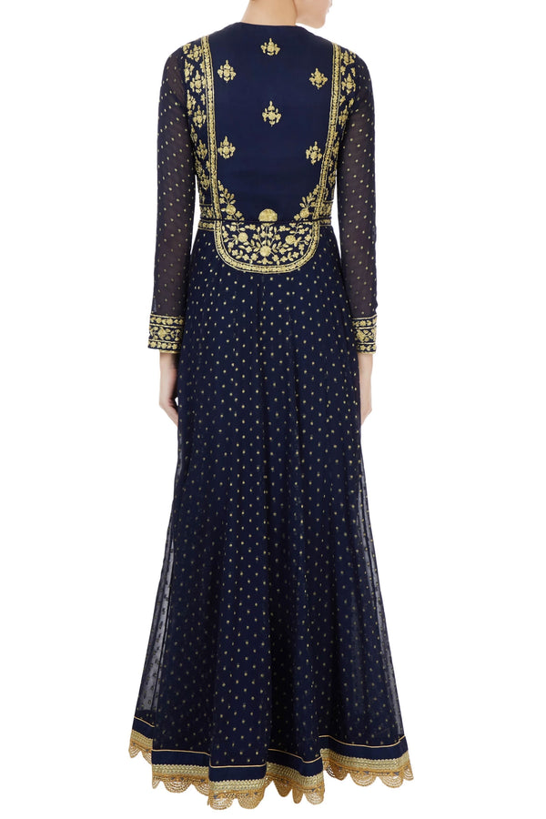 Navy blue  anarkali set