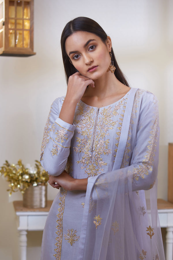 Powder Blue Kurta Set.