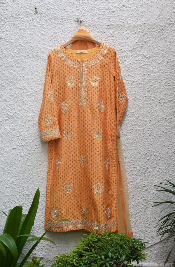 Orange Kurta Set.