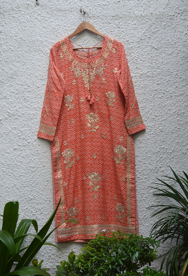 Coral Kurta Set.