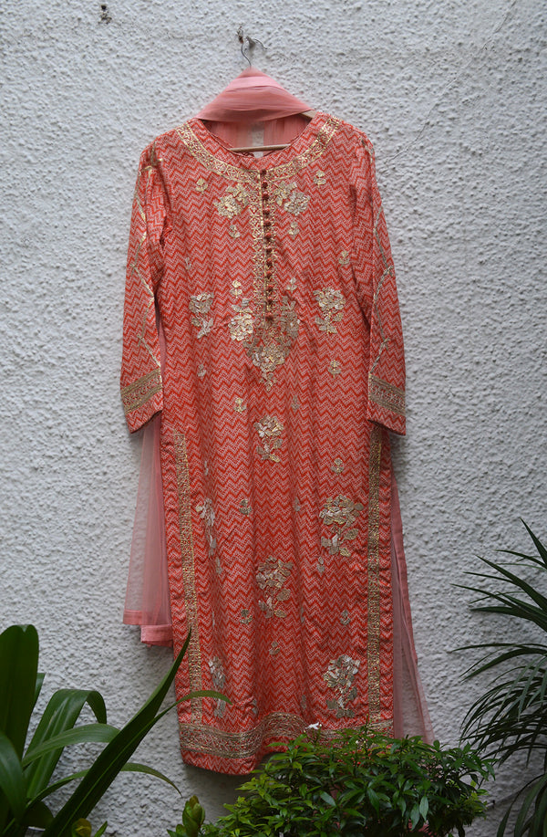 Coral Kurta Set.