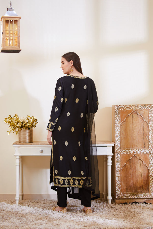 Black Kurta Set.