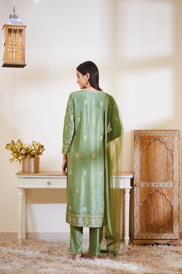 Green Kurta Set.