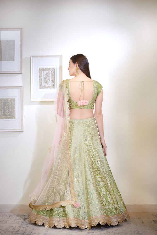 Green Lehenga Set.