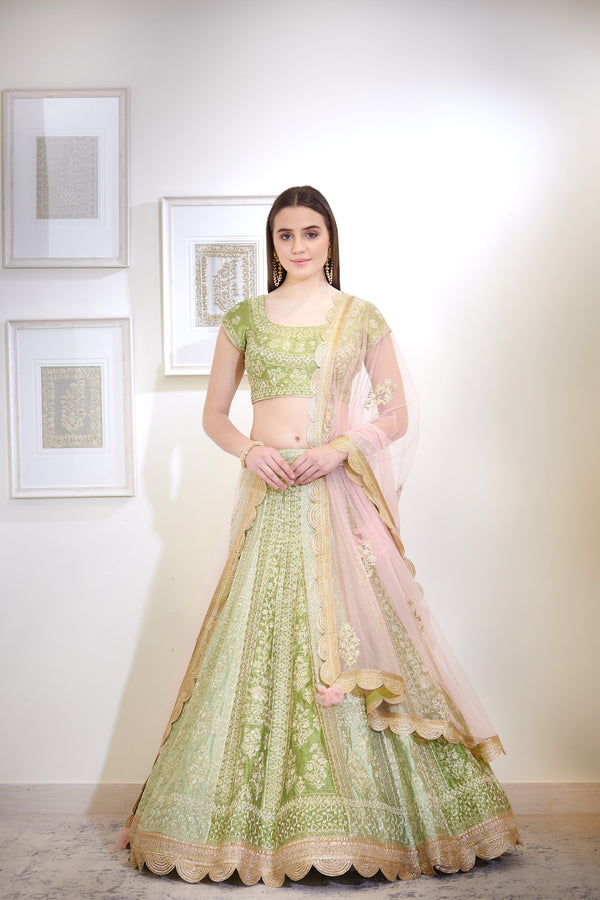 Green Lehenga Set.