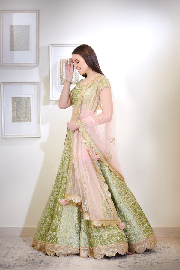 Green Lehenga Set.