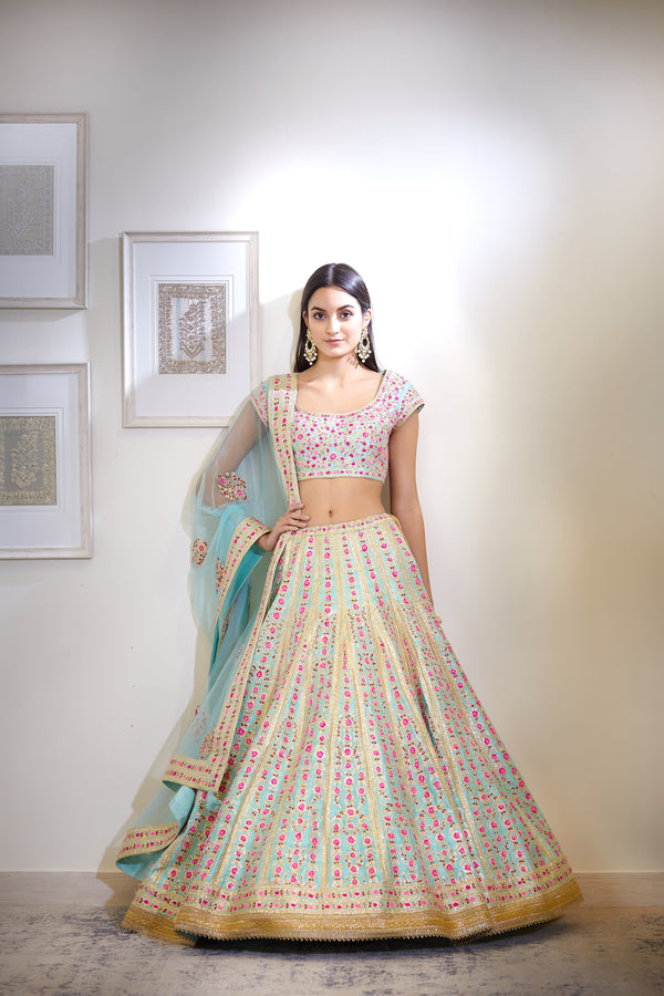 Blue Lehenga Set.